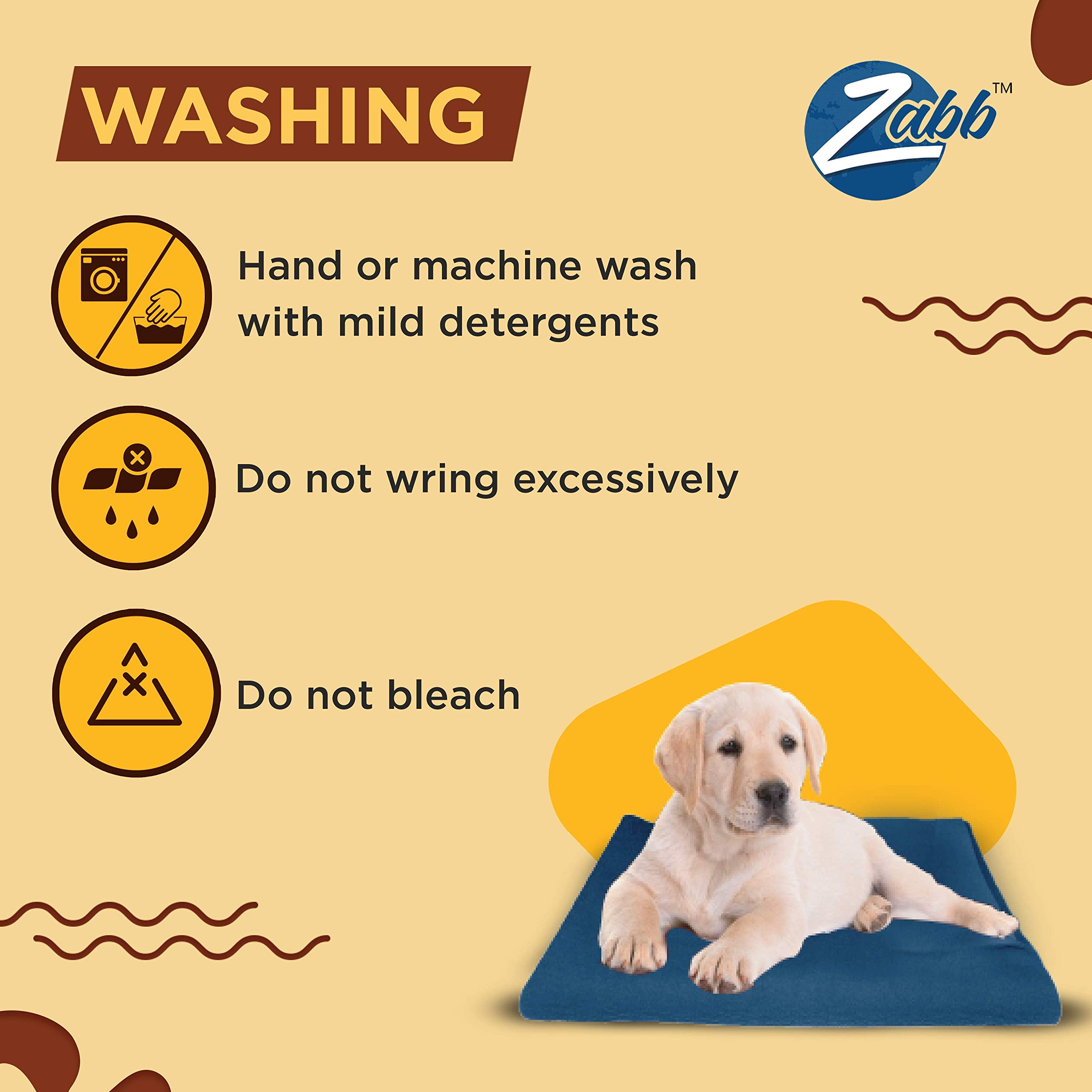 Zabb Washable & Reusable Pet Training Mat 50 X 70 cm (Small, Blue) 3