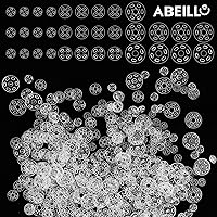 Vista 1 de 100 juegos de botones de plástico para coser, botones invisibles a presión, botones redondos transparentes para coser ropa, manualidades, 0.276 in