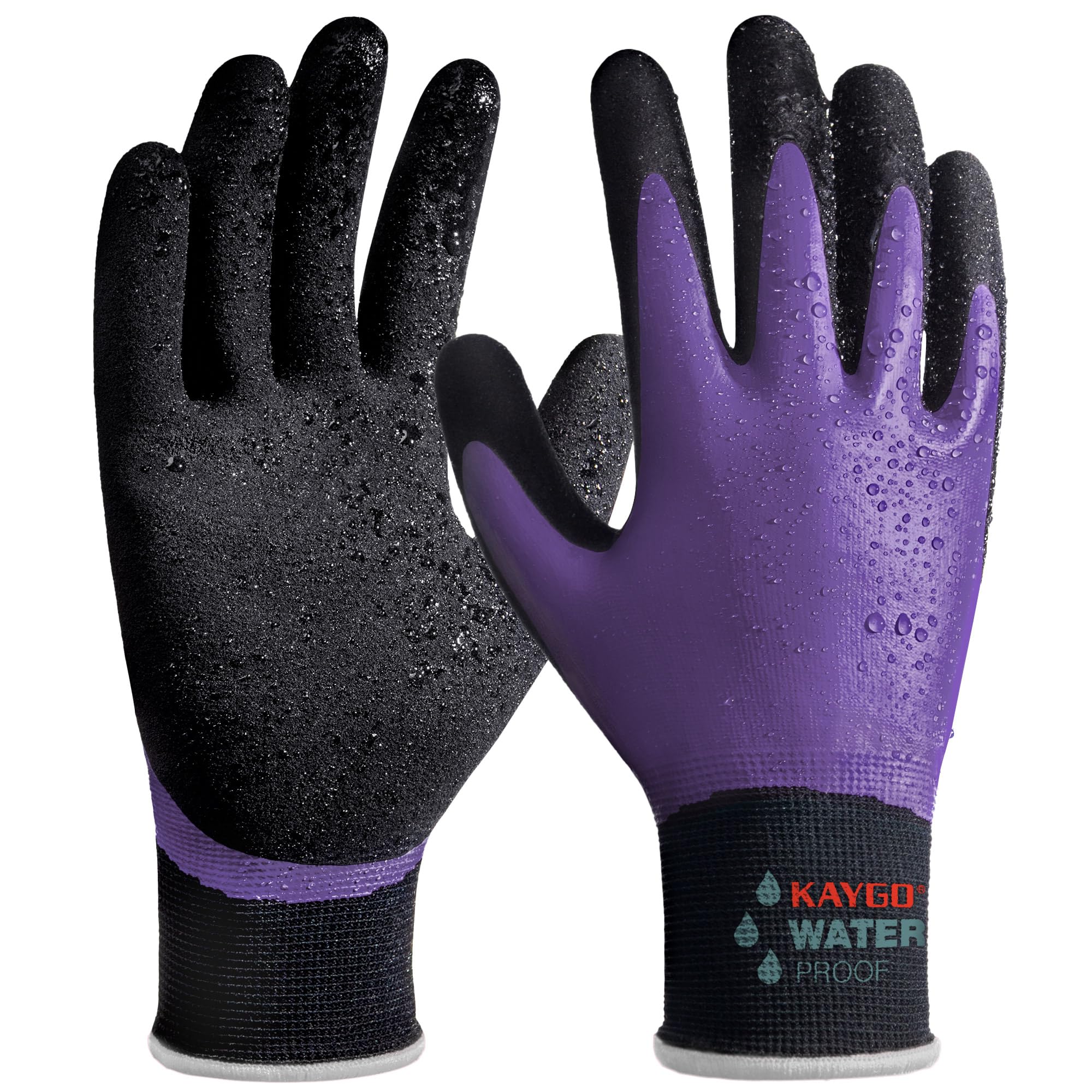 KAYGO Waterproof Work Gloves for Men and Women with Insulated Double Latex Coated
