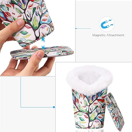 Miniatura 4 de MoKo Eyeglasses Holder, Modern Velvet Plush Lined PU Leather Household Magnetic Protective Anti-Scratch Stand Case