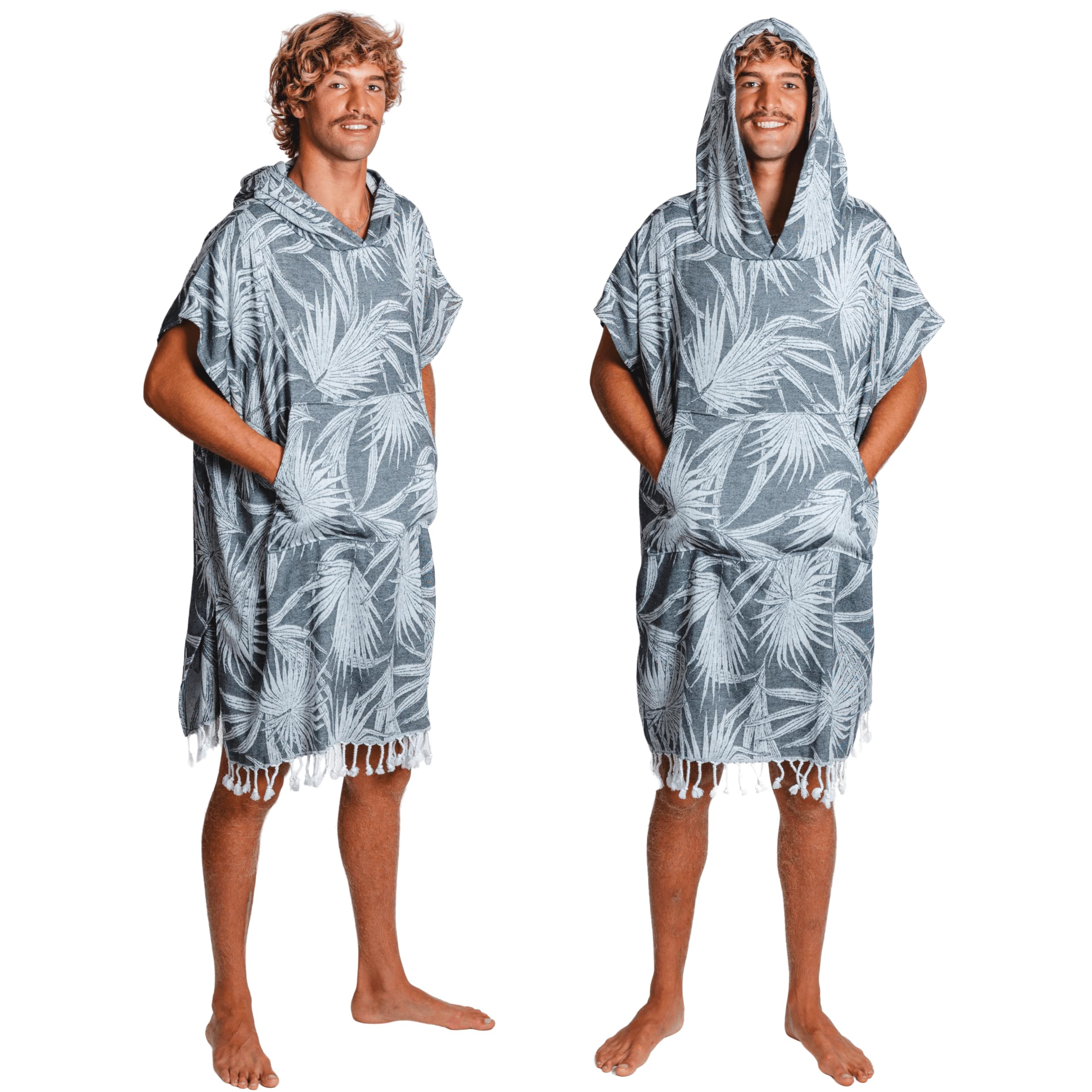 Amazon.com: Nova Blue Black Jungle Surf Poncho – Black & White