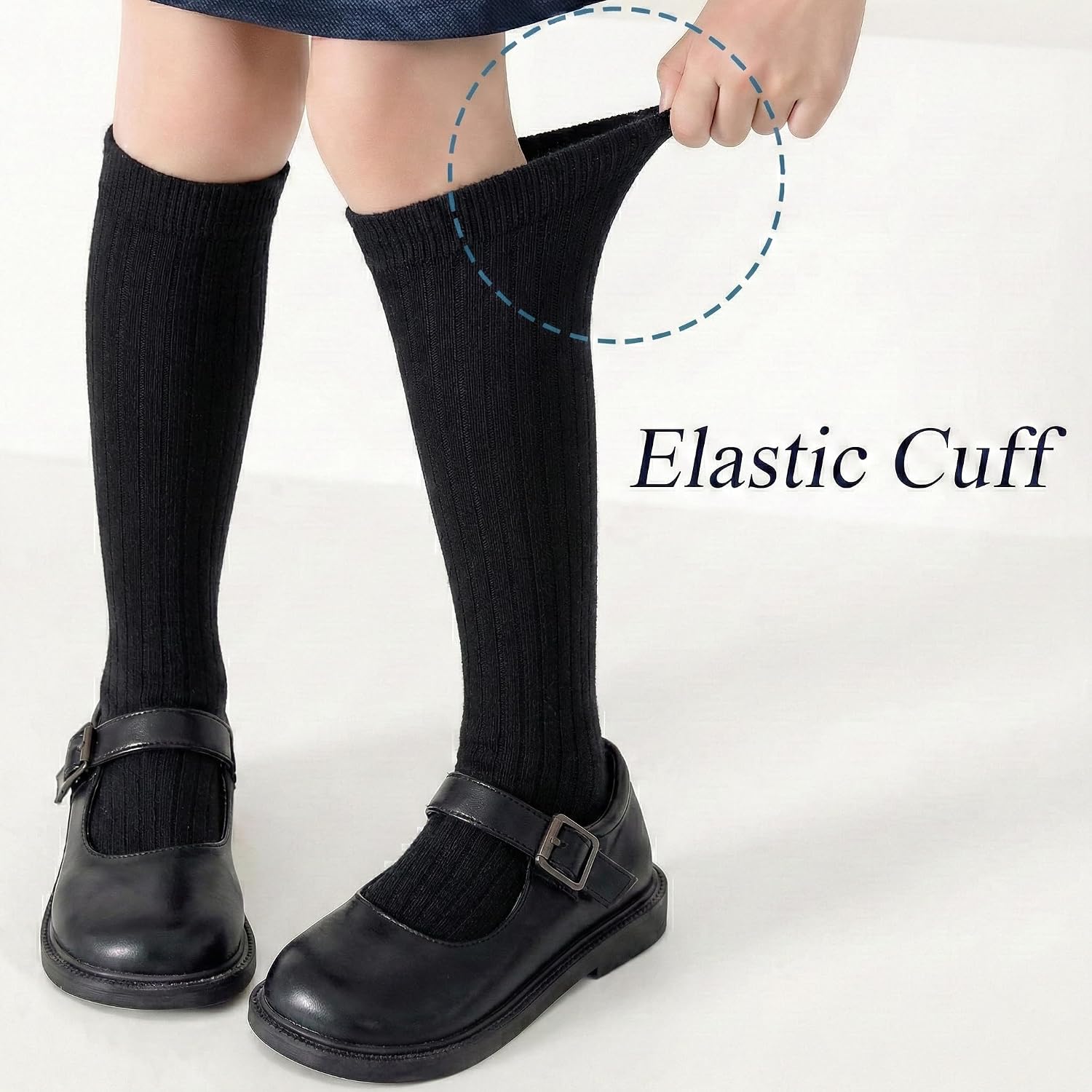 4-12 Years Girls Knee High Socks,Long Socks for Little Girls School Uniform Dress Sock for Kids Toddler,3/6 Pairs