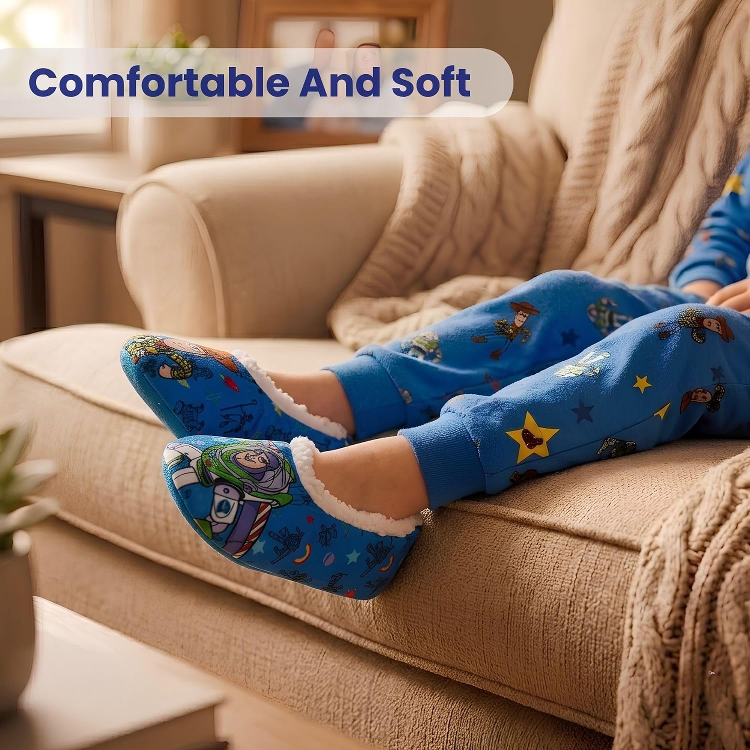 Slipper Socks Boys Plush SlipOn Slippers Cars SpiderMan Paw Patrol Sonic image 5