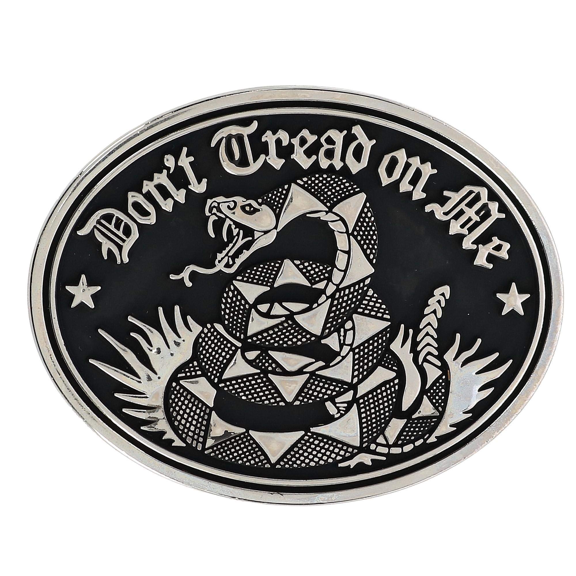 CTM Don't Tread on Me Belt Buckle, Silver
