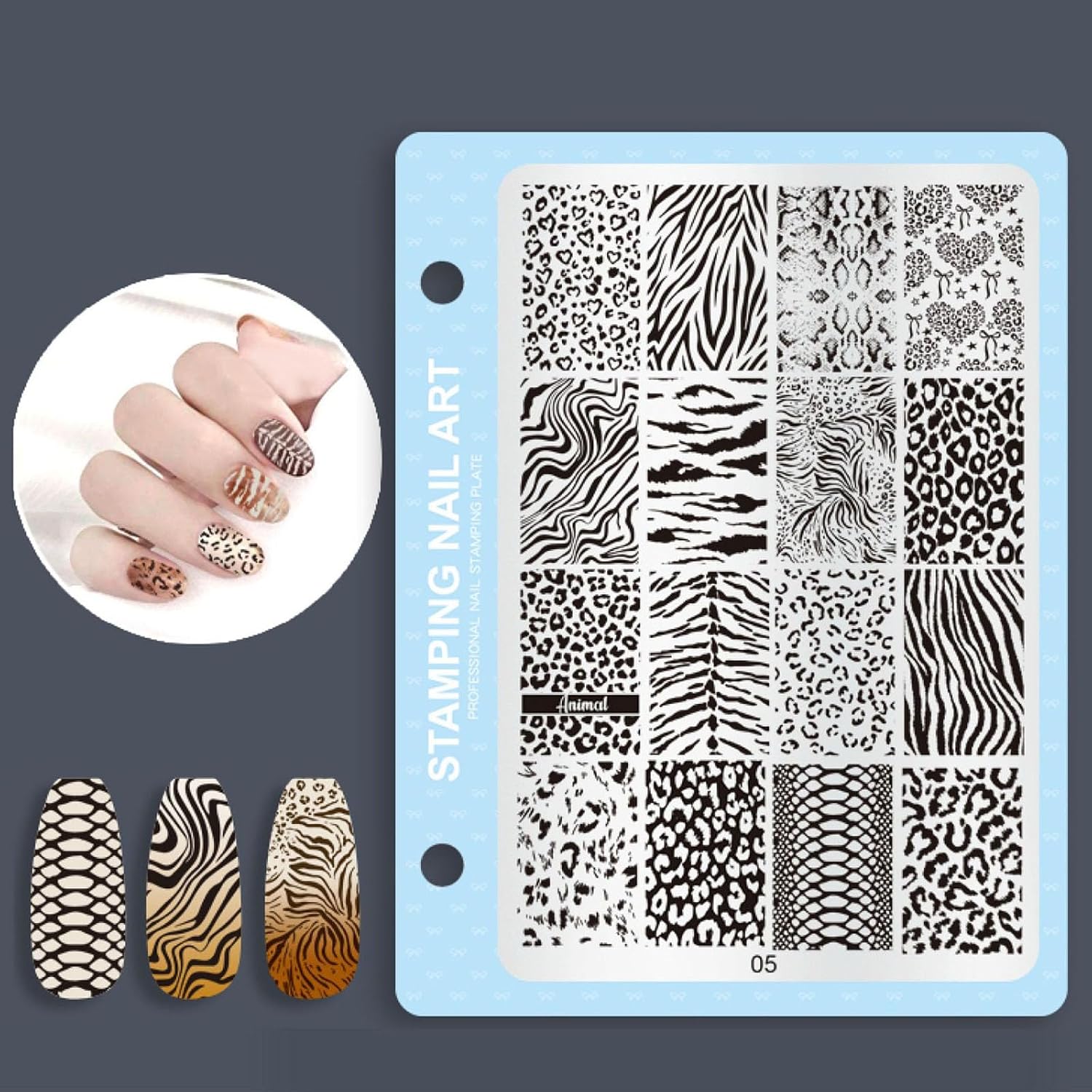 Integrated Hanging Backplate Nails Art Stamping Plate Art Tool for Efficient Salon Organization Stainless Steel Snowflake Plate