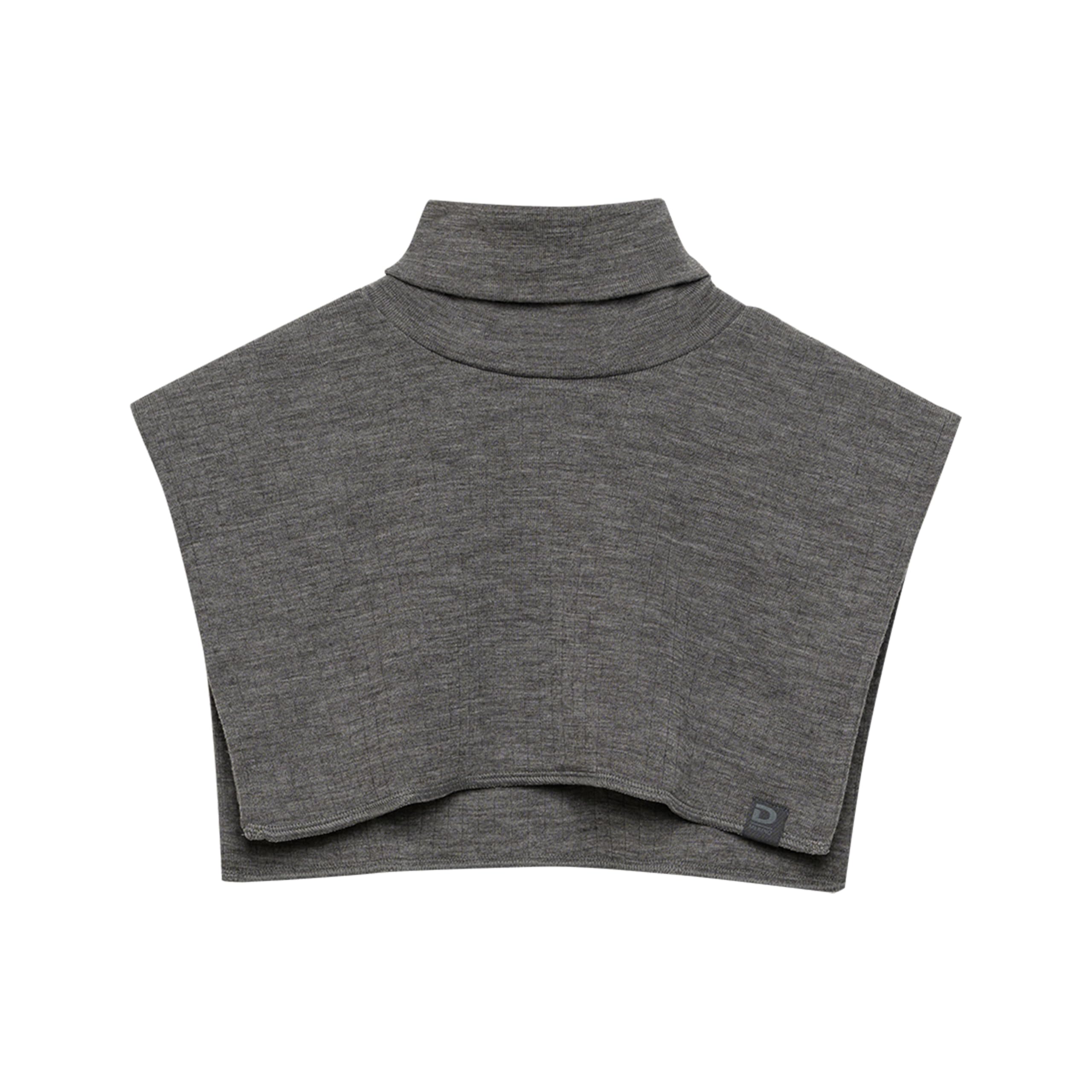 DILLING Men's wide neckwarmer - organic merino wool Grey Melange S