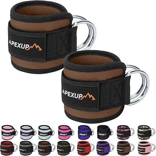 Miniatura 25 de APEXUP Correa de tobillo para máquina de cable, bandas de resistencia de tobillo, correas de tobillo de patada hacia atrás con cable para gimnasio
