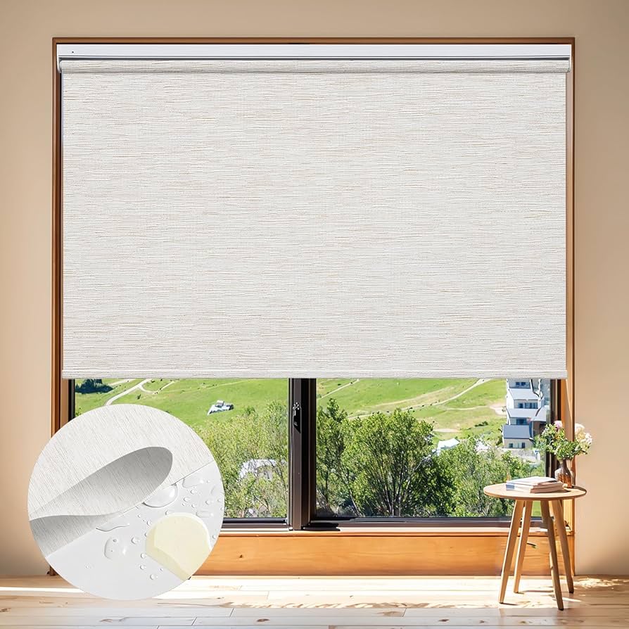 Adliy 防災ロールスクリーン ロールカーテン プルコード式 210x200 Amazon|Adliy 完全遮光 突っ張り式ロールスクリーン 突っ張り式