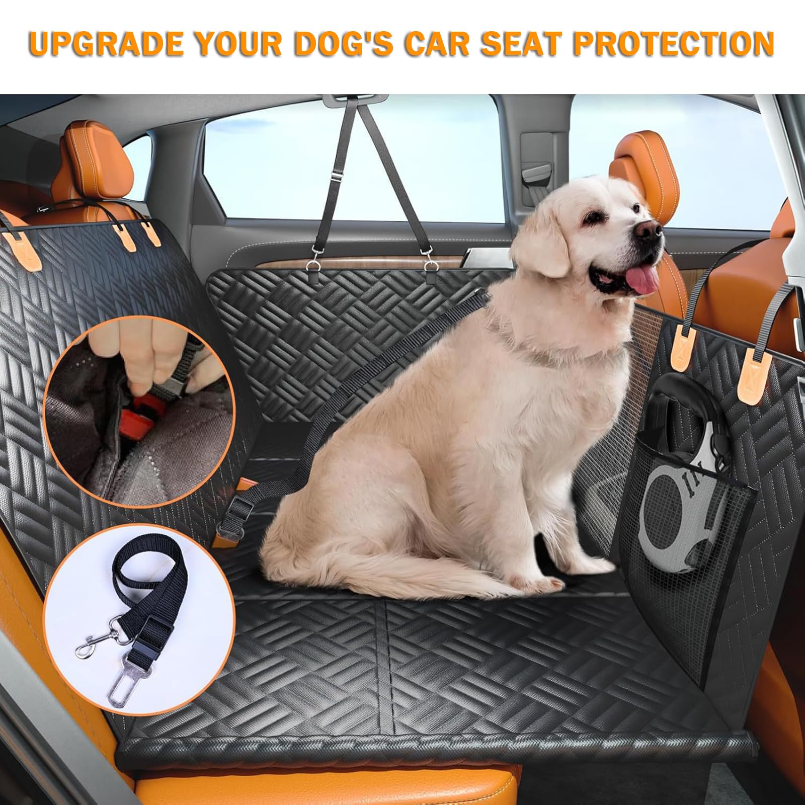 Funda Coche Perros para Hyundai Click Getz TB/Creta Cantus ix25, Impermeable Coche Perros Trasero Funda Protector Asiento Antidesliante Funda Protectora para Asiento de Coche
