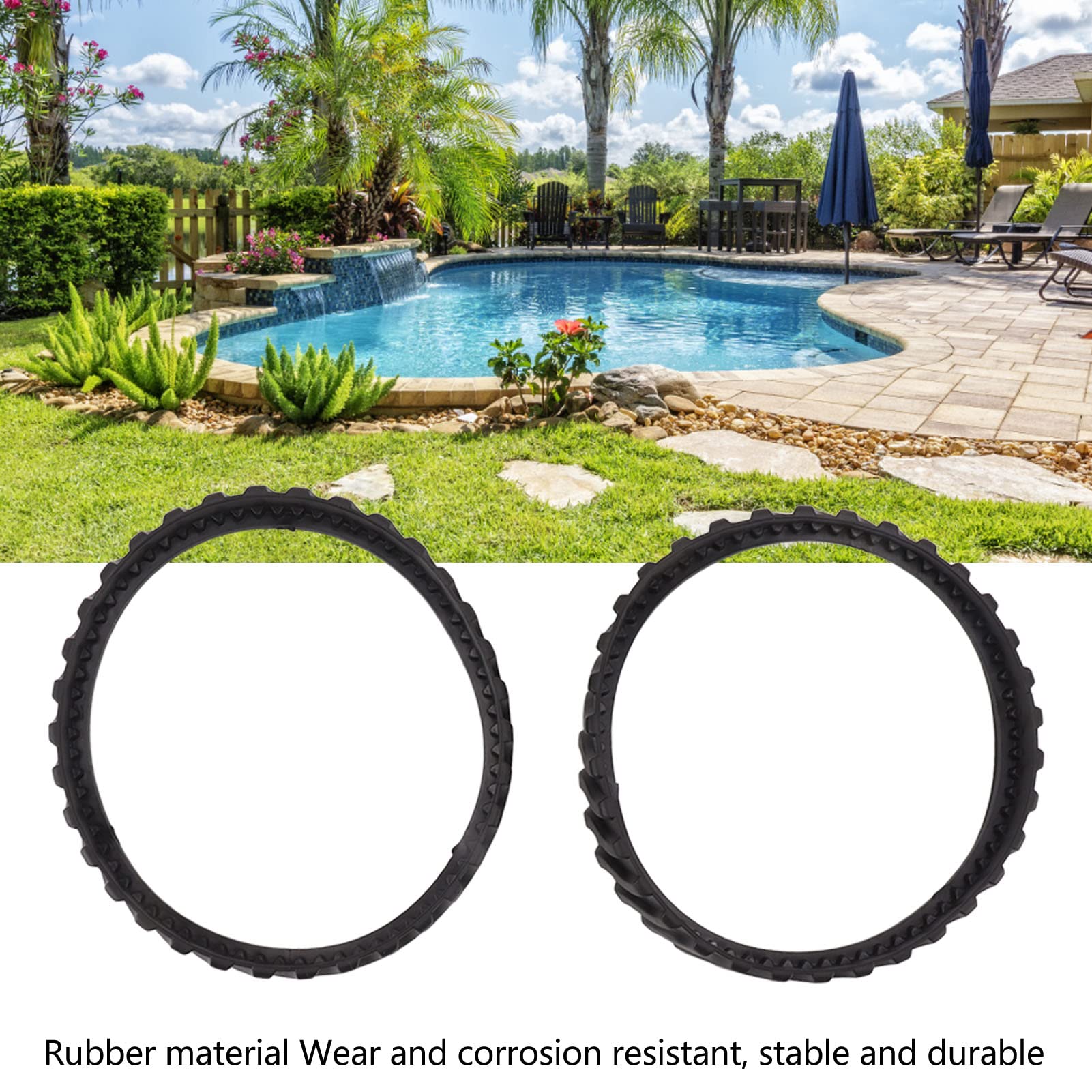 Chenilles de Rechange pour Nettoyeur de Piscine Zodiac MX6 MX8, 2 Pièces en Caoutchouc