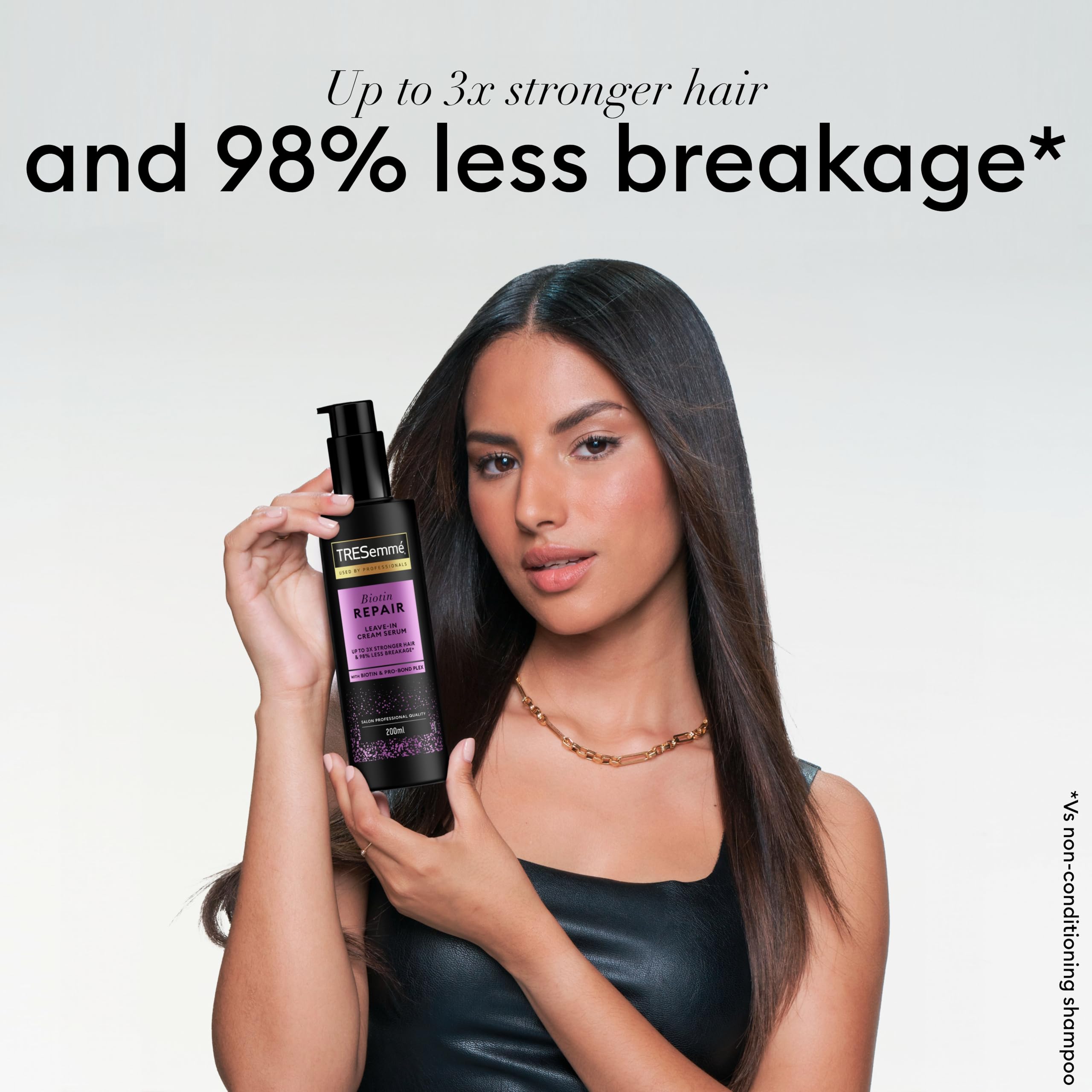 TRESemme Biotin Repair Leave-In Cream Hair Serum hair treatment with Biotin & Pro-Bond Plex for up to 3x stronger hair & 98% less breakage* 200 ml - Image 4