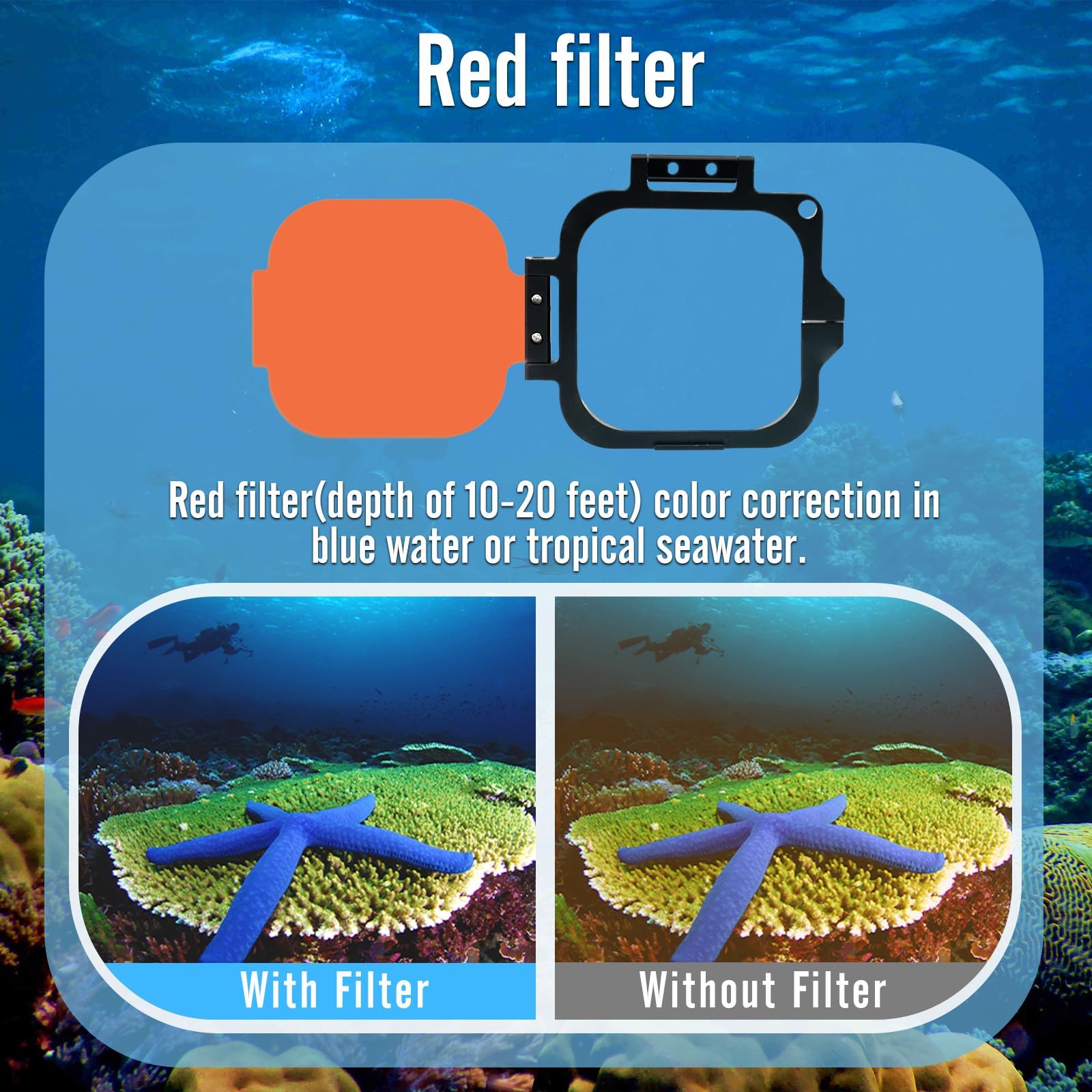 Nitescuba 3-Pack Tauchfilter Objektiv für Insta360 Ace Pro 1 Offizielle Unterwasser Dividing wasserdichte Gehäuse Schutzhülle