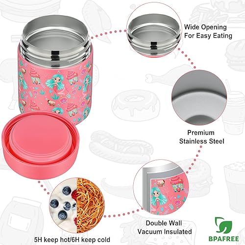 Miniatura 3 de Itslife Lonchera Bento para niños con bolsa térmica de sopa y lonchera de 12 onzas, recipientes de comida a prueba de fugas para la escuela de