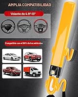 Vista 5 de Tevlaphee Bloqueo de Volante - Dispositivo Antirrobo de Alta Resistencia y Cerradura de Seguridad para Coche con Bloqueo Ajustable y 3 Llaves