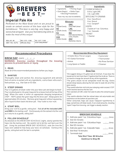 Miniatura 5 de Brewers Best Imperial Pale Ale - Kit de ingredientes de cerveza