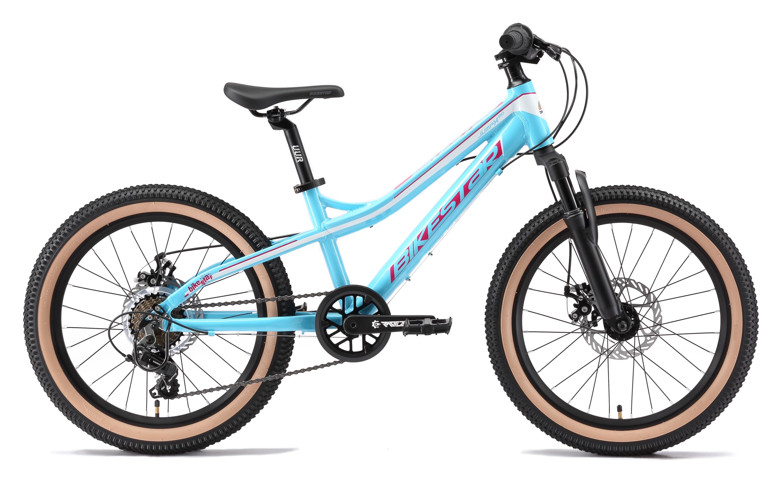 BIKESTAR MTB Mountain Bike Alluminio per Bambini 6-9 Anni | Bicicletta 20 Pollici 7 velocità Shimano, Hardtail, Freni a Disco, sospensioni
