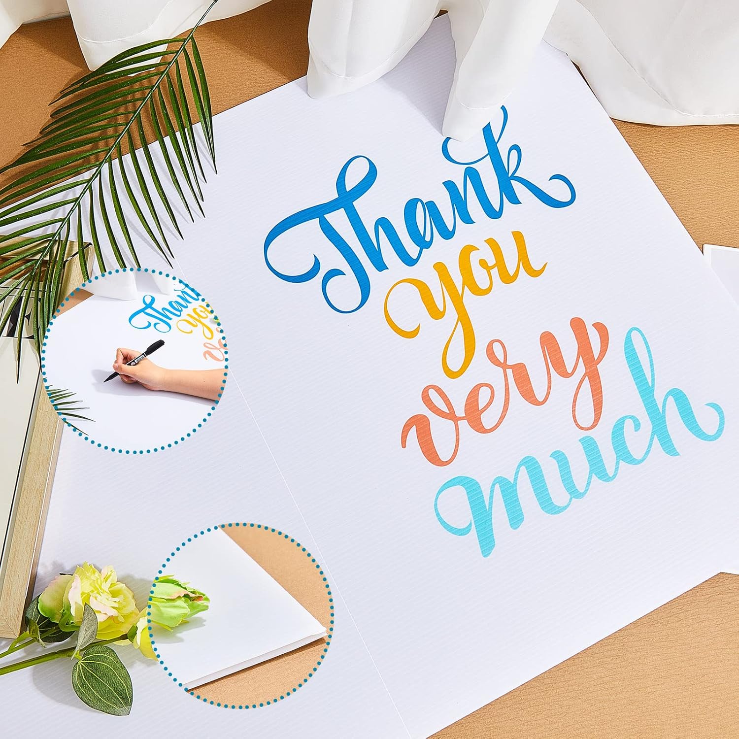 Large Thank You Cards Funny Jumbo Size Cards 22.05 x 33.71 Inches Large Oversize Thank You Gratitude Giant Greeting Card for Wedding Coworker Teacher Doctor Team Client Gratitude