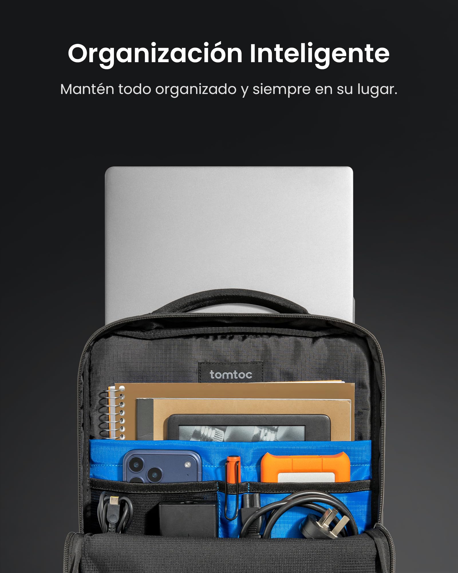 tomtoc 360° Protección Bolsa Bandolera para 14-16 Portátil, Tejido Cordura Ballistic Nylon, Resistente al Agua Funda Compatible con Macbook, Lenovo, HP, ASUS, Dell, Acer con accesorios