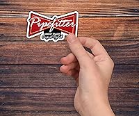 Vista 3 de Adhesivos personalizados para pipas, vinilo blanco, 3 piezas, decoración Steamfitter, parachoques de casco, 3 x 4 pulgadas