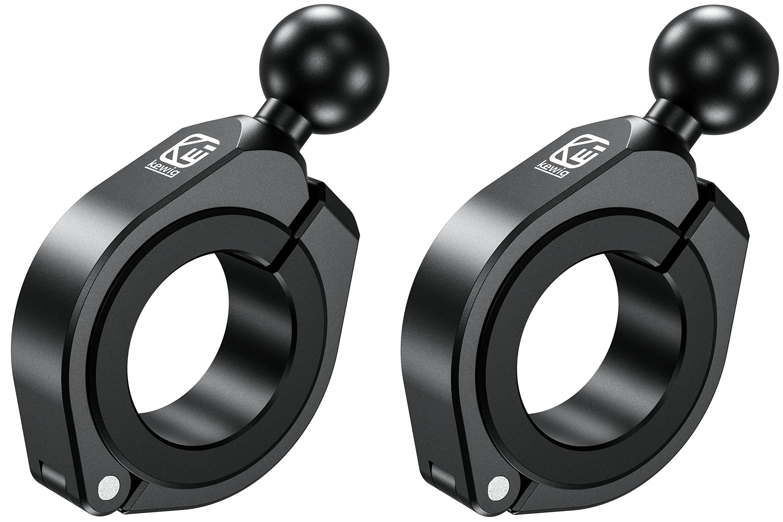 BRCOVAN2PCS, 1'' Ball Large Bar Mount with Aluminum Clamp Base, Fit 1.5'' / 1.75'' / 1.85'' / 2'' / 2.1'' Round Rails & Roll Cages, Compatible with RAM Mounts B Size 1'' Ball Double Socket Arm