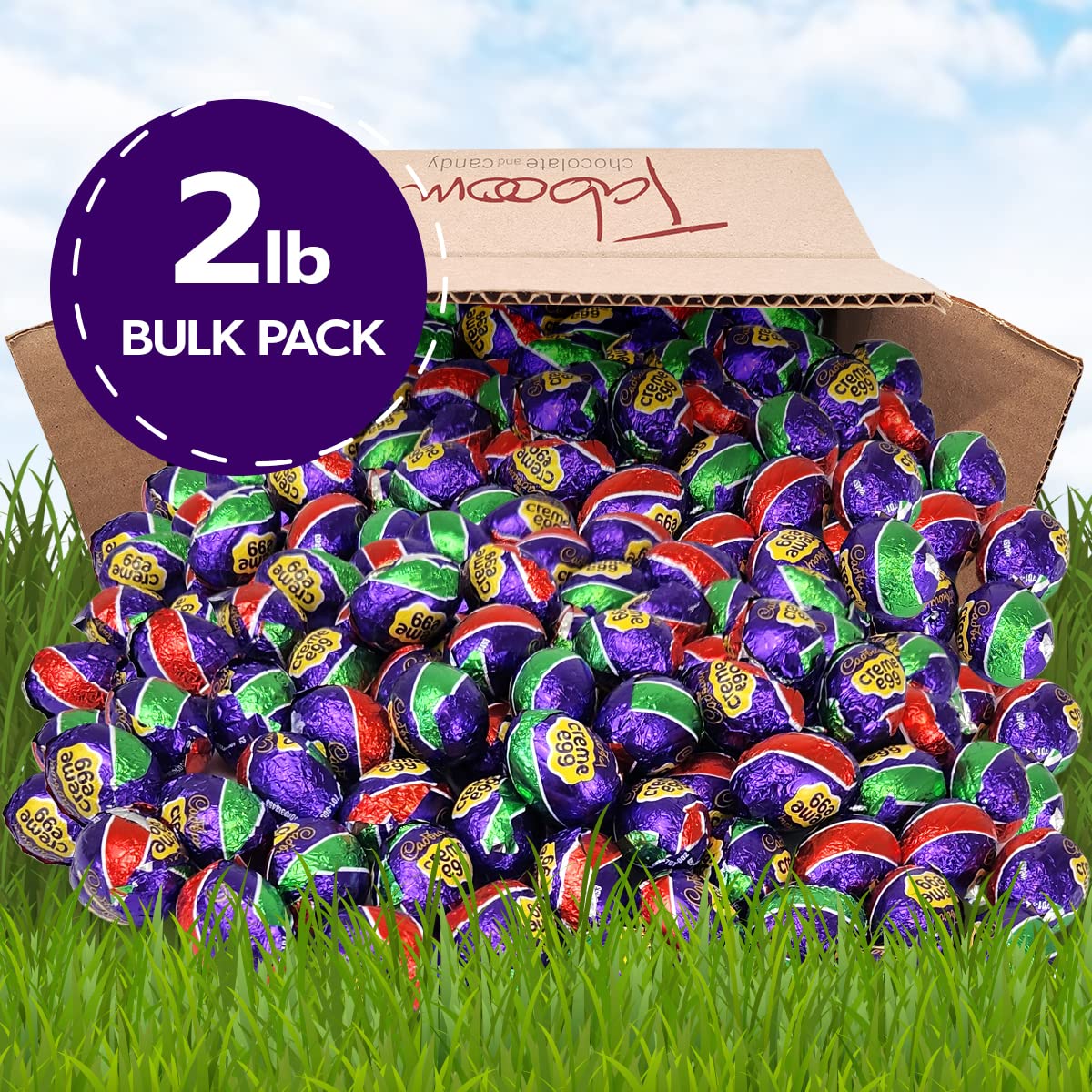 Cadbury Creme mini Eggs Chocolate Milk Easter Candy – Pack of 2 Pound Easter Egg Candy with Delicious Cream Filling – Chocolate Easter Eggs Ideal for Treasure Hunt, Office, Party Favor, Goodie Bags