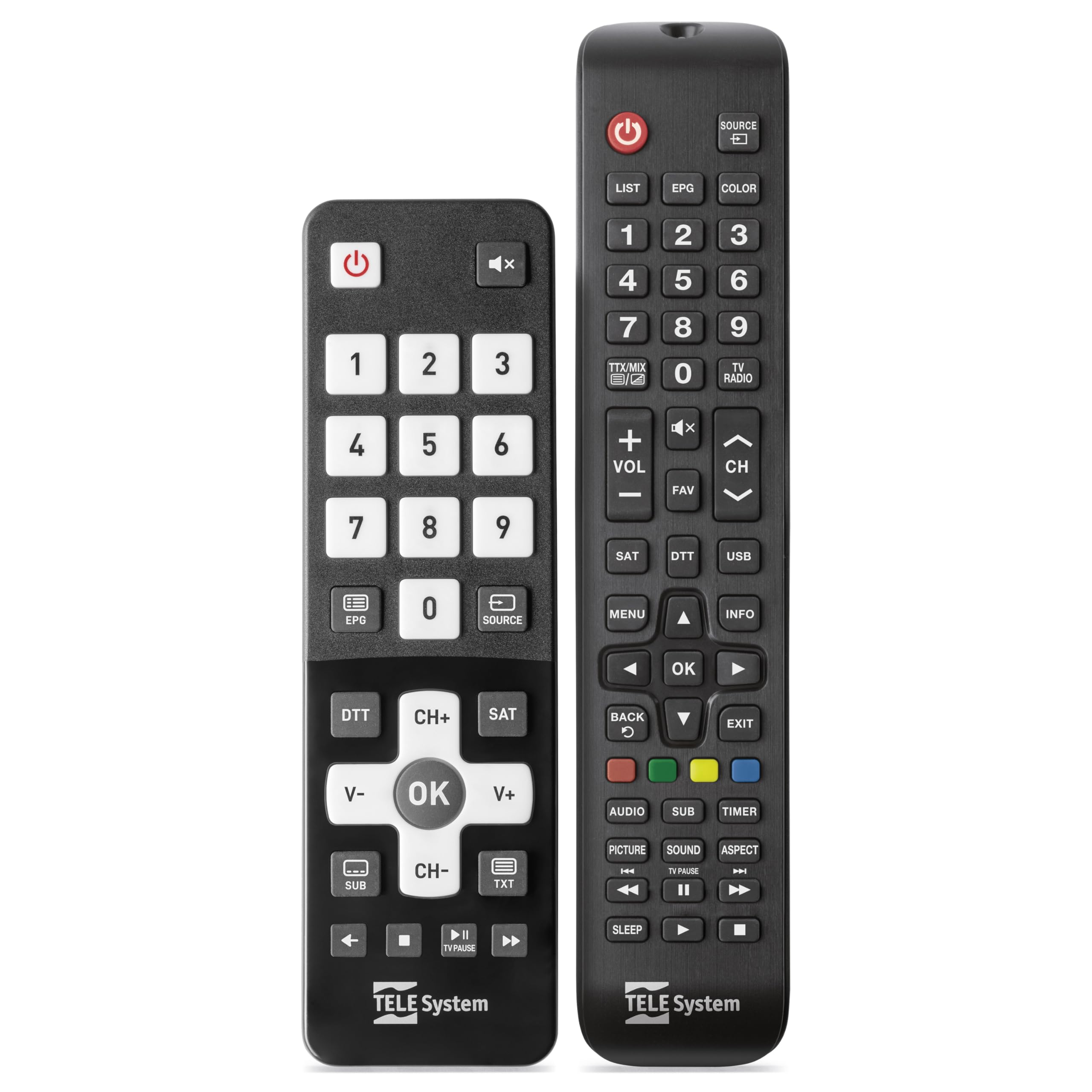 TELE System TS24LS15 TV 24'' Ready con DVB-T2/S2 HEVC 10bit, Compatibile CAM tivùsat, USB Media Player, TV Pause, Hotel Mode, Doppio Telecomando (Standard + Easy), LED 24 Pollici per Casa, Hotel e B&B