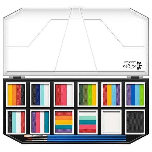 Miniatura 5 de Maydear Kit de pintura facial para niños y adultos, 12 × 0.35 oz, paleta de maquillaje profesional para tartas divididas, segura y no tóxica a base