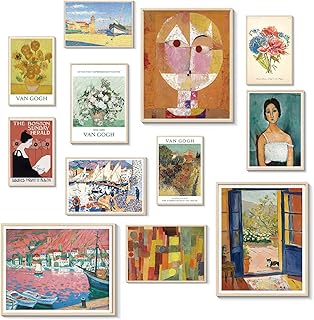 HUARCEY Girls Room Dorm Decor Classic Abstract Art Print Set 12 Piece Fi...