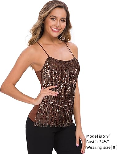 トップス THEREDTHREAD S fur sequins camisole THEREDTHREAD / ザレッドスレッド】S fur sequins camisole