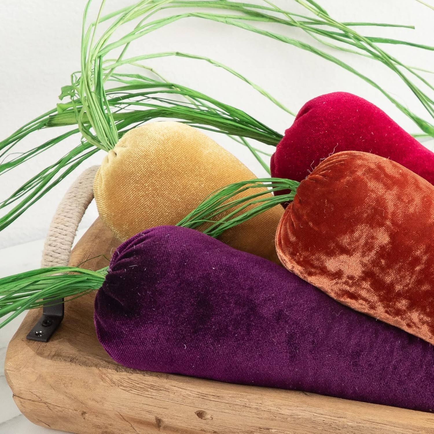 Your Heart's Content Velvet Carrots, Set of 5 Classic Colors, Harvest Tablescape, Cottagecore Decor, Farmhouse Style, Wall Hanging, Gift Idea (Set 5 Classic)