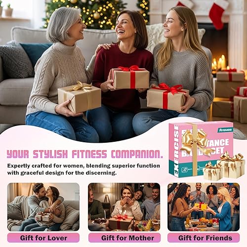 Miniatura 7 de Resistance Bands with Handles for Women, Exercise Bands Set for Physical Therapy Yoga Pilates, 5 Level Workout Bands for Working Out with Door