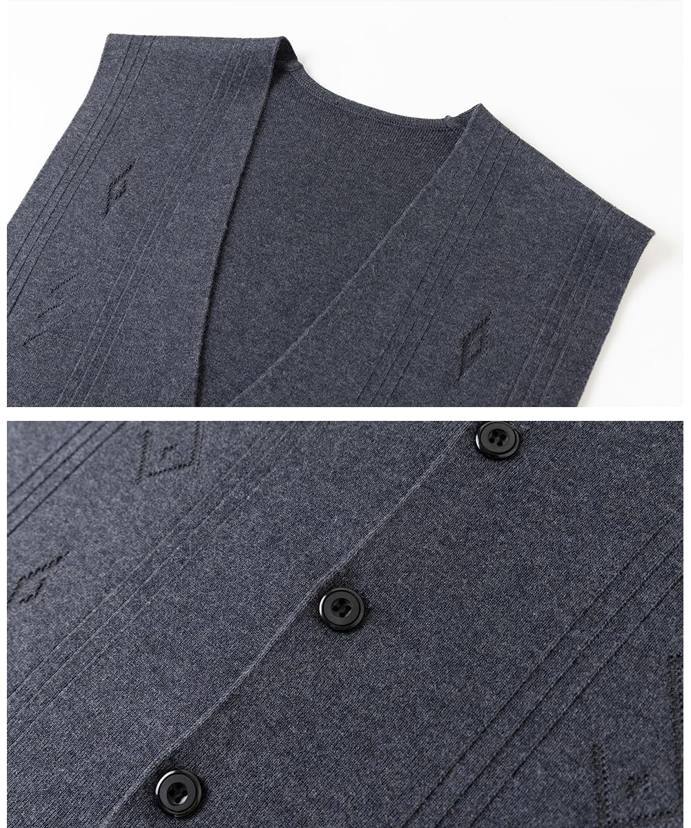 Herren Strickweste V Ausschnitt ärmellose Strickjacke Pullunder Wollweste Lässig Gestrickt