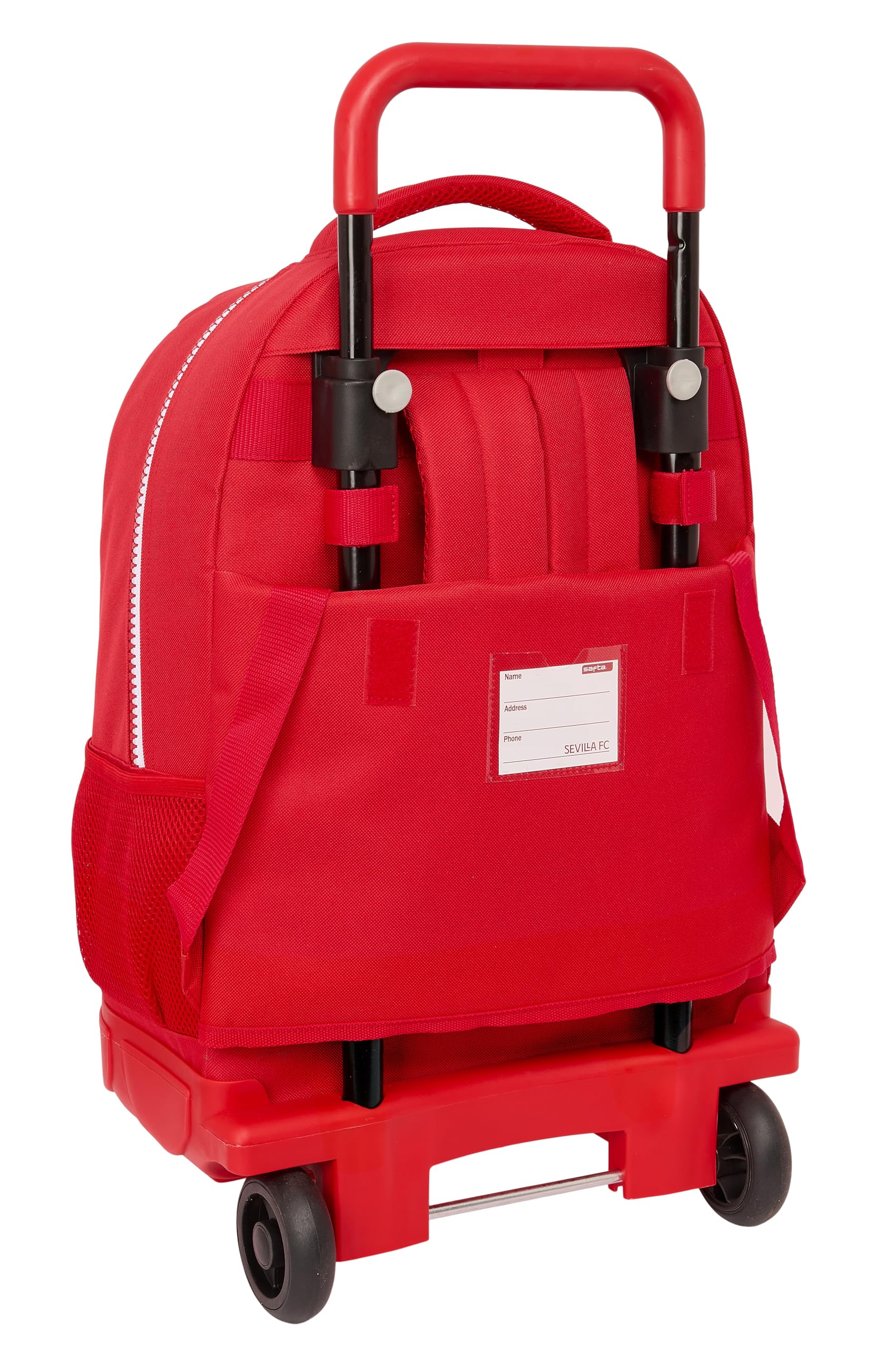 SAFTA Sevilla FC - Mochila Grande con Ruedas, Compacta, Extraíble, Ideal para Niños de Diferentes Edades, Cómoda y Versátil, Calidad y Resistencia, 33x22x45 cm, Color Rojo