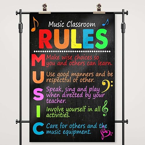 Miniatura 3 de Minitowz Pósteres de reglas de aula de música para elementos, tablón de anuncios, decoración de educación musical, decoración de escuela primaria,