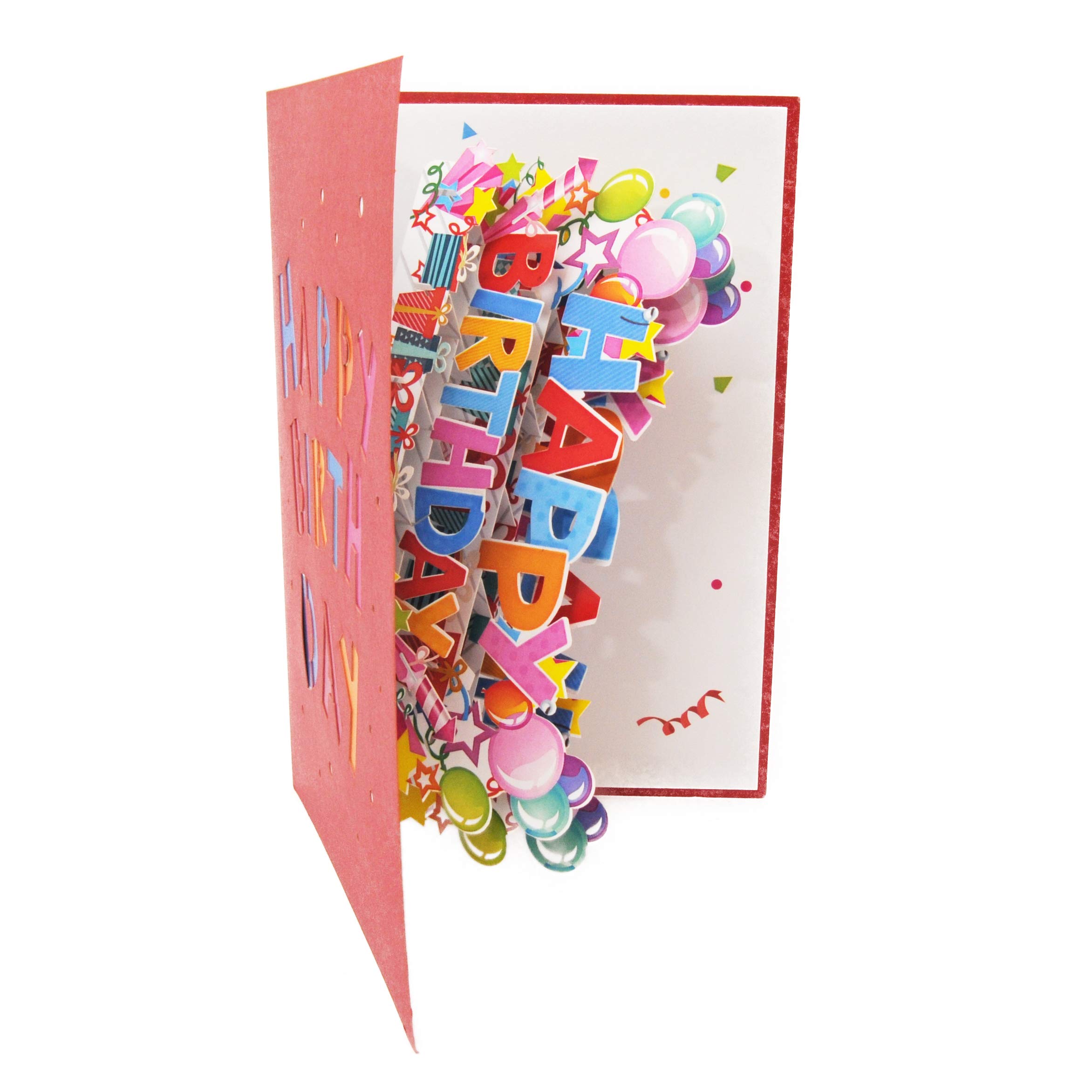 Biglietto pop-up realizzato a mano con scritta in lingua inglese Happy Birthday in 3D, biglietto di auguri pop-up per donne, bambini, adulti, amici, 15 x 20 cm