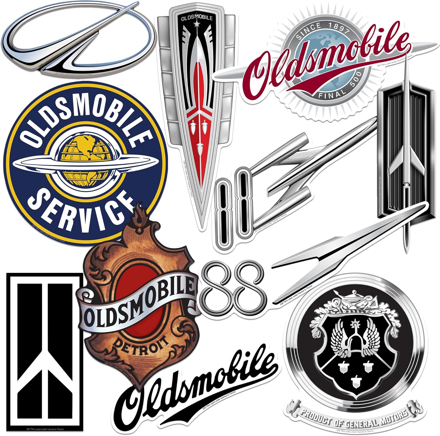 OLDSMOBILE Emblem Vinyl Large Deluxe Stickers Variety Pack