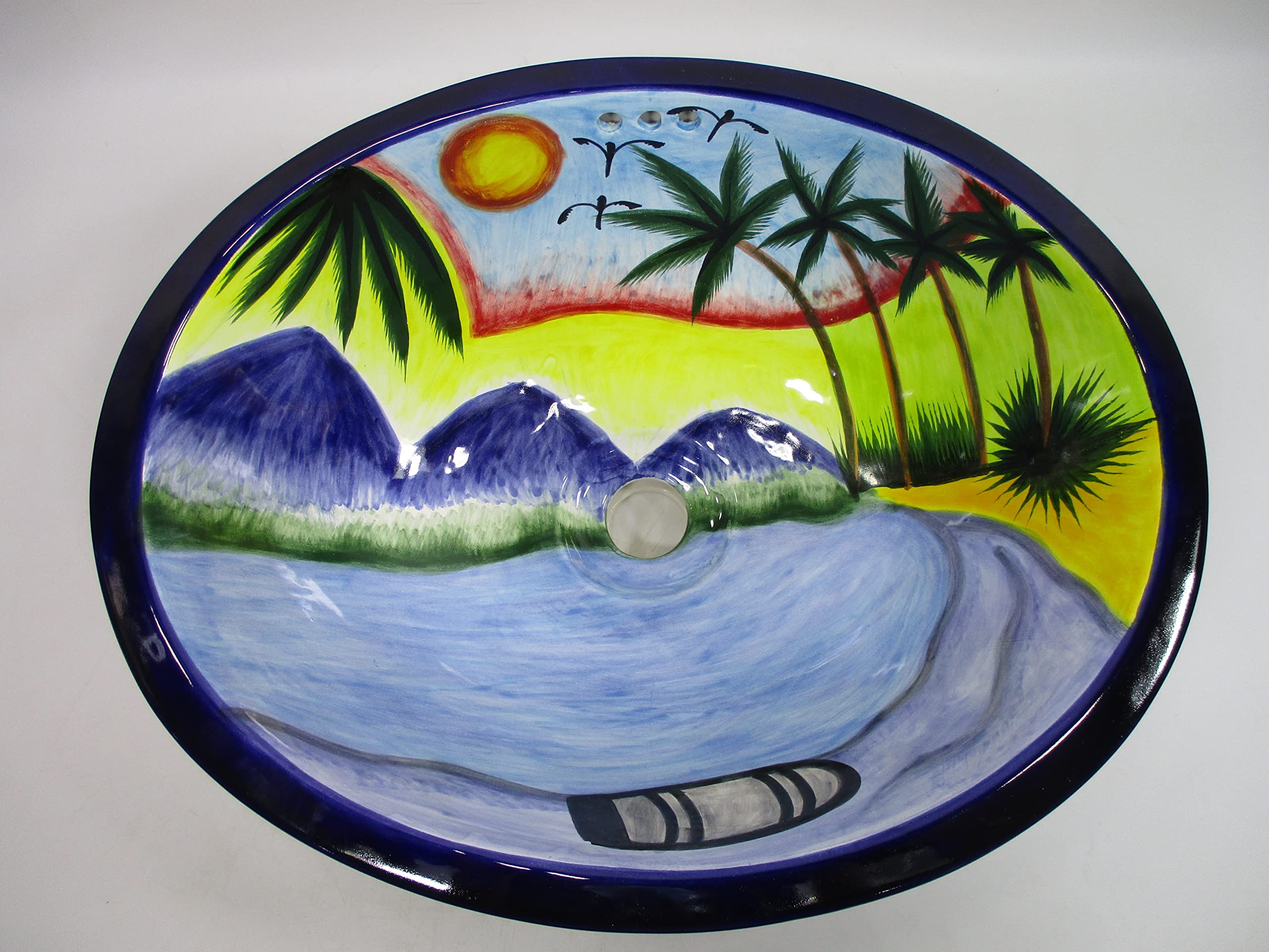 17" X 14" TALAVERA SINK drop in or undermount mexican bathroom handmade ceramic