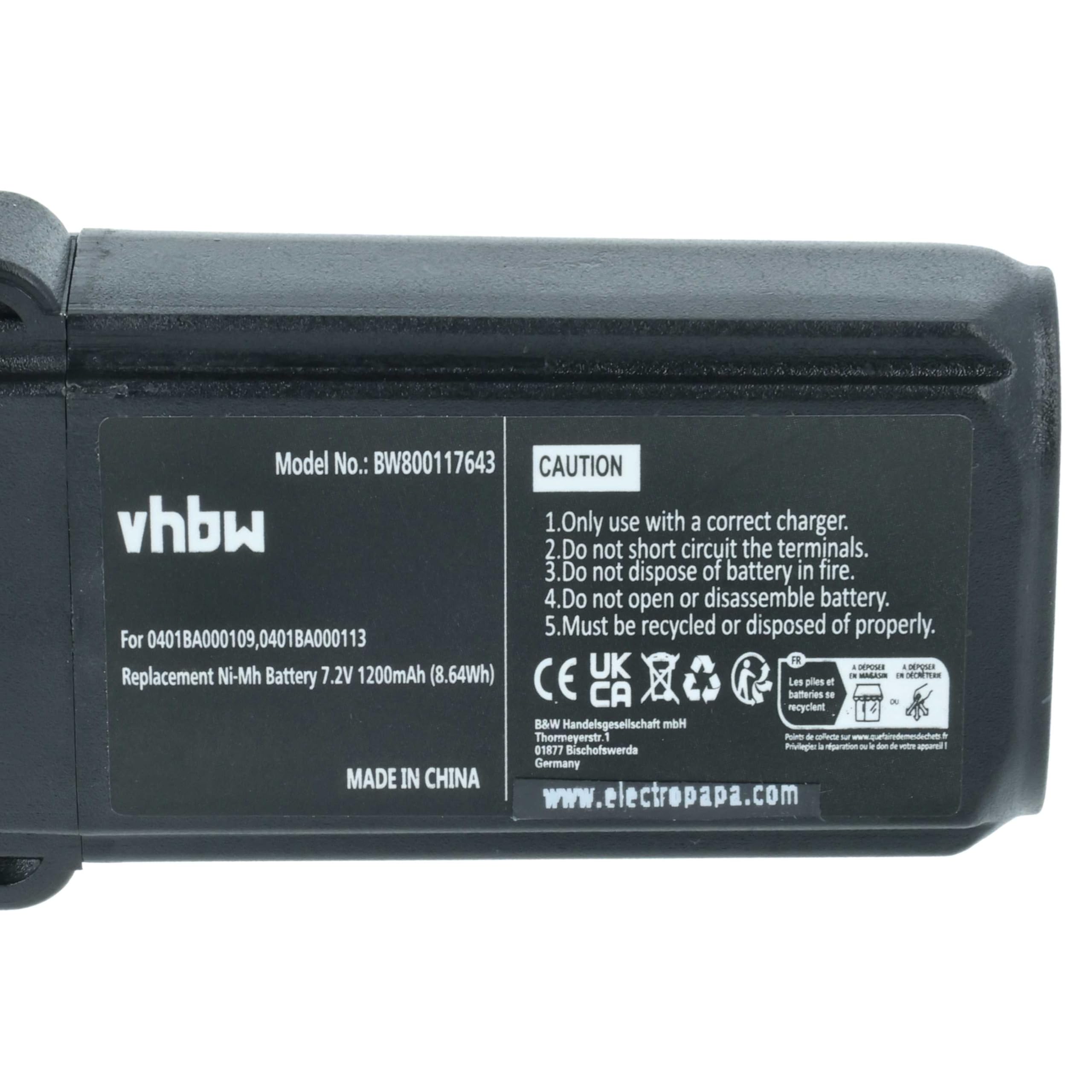 vhbw 5 x akumulator zamienny do Elca 0401BA000109, 0401BA000113, PINC-GEH, 04.142 do pilota zdalnego sterowania (1200 mAh, 7,2 V, NiMH)