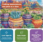 Cross & Glory - Mesa Verde Coucher de soleil succulent - 1000 Puzzle de puzzle pour les adultes & Succulents (finition satinée)