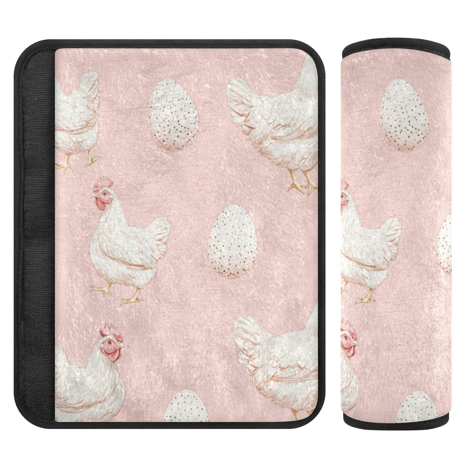 Seat Belt Covers 2 Pack Chickens Eggs Car Seat Strap Covers Super Soft Car Seat Neck Cover for Boys Girls Adults Babies S