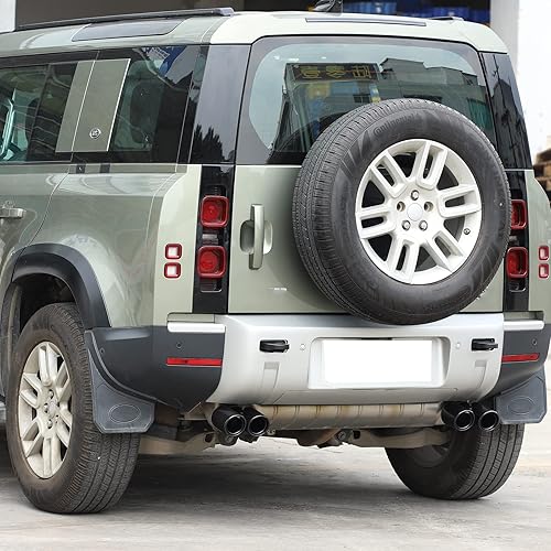 Miniatura 7 de PIUGILH Tubo de escape de fibra de carbono real trasero y acero inoxidable para Land Rover Defender 90 110 2020-2023 doble punta de escape pulida,