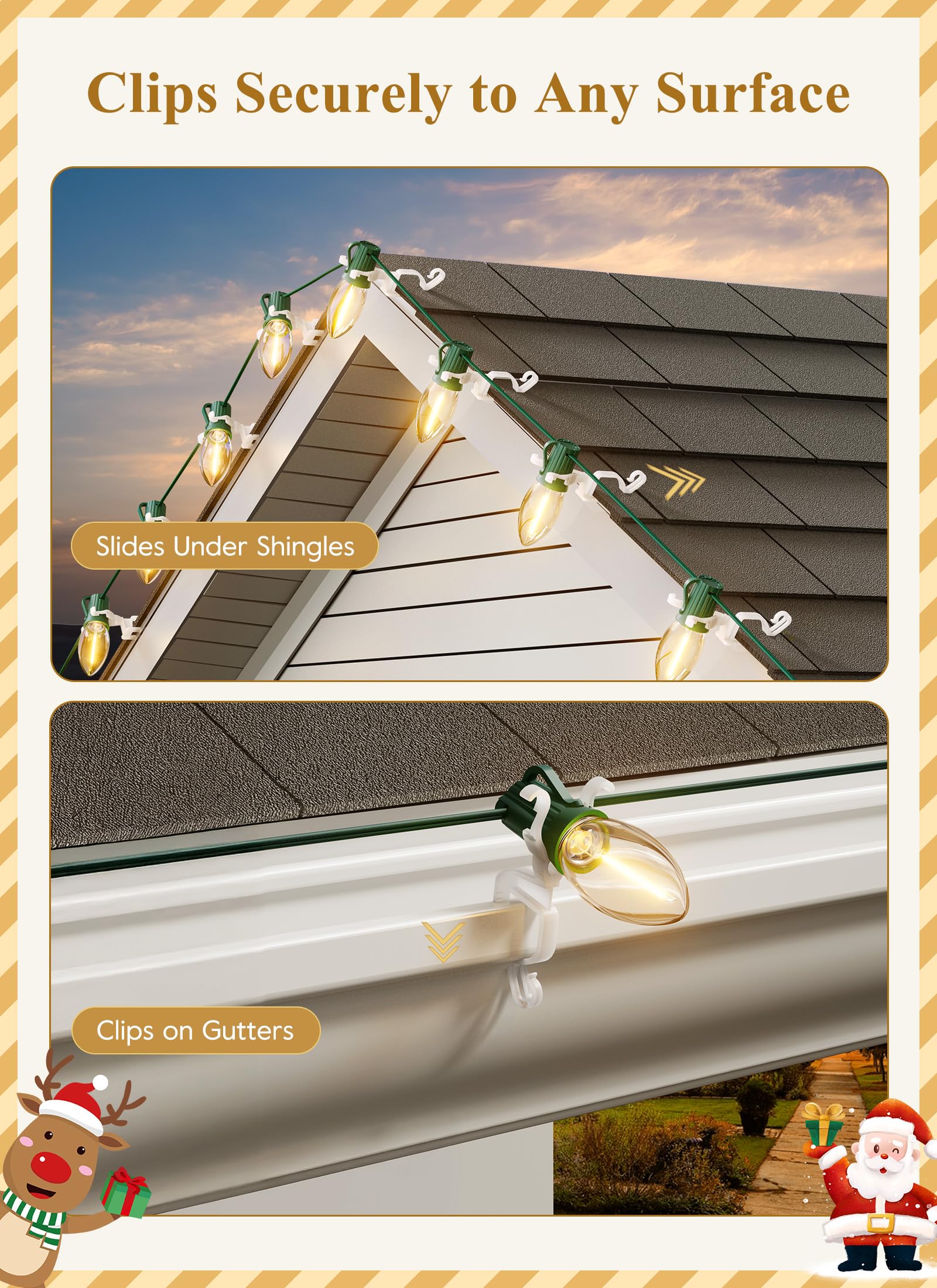 Snapklik.com : Universal Christmas Lights Clips, 100 Count All-in-One ...