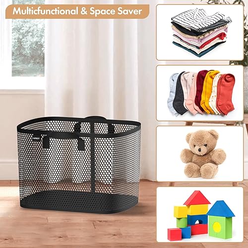 Miniatura 4 de NPET Cesta de lavandería plegable de 27 litros con material impermeable de PEVA, bolsa de almacenamiento para ropa, dormitorio y hogar