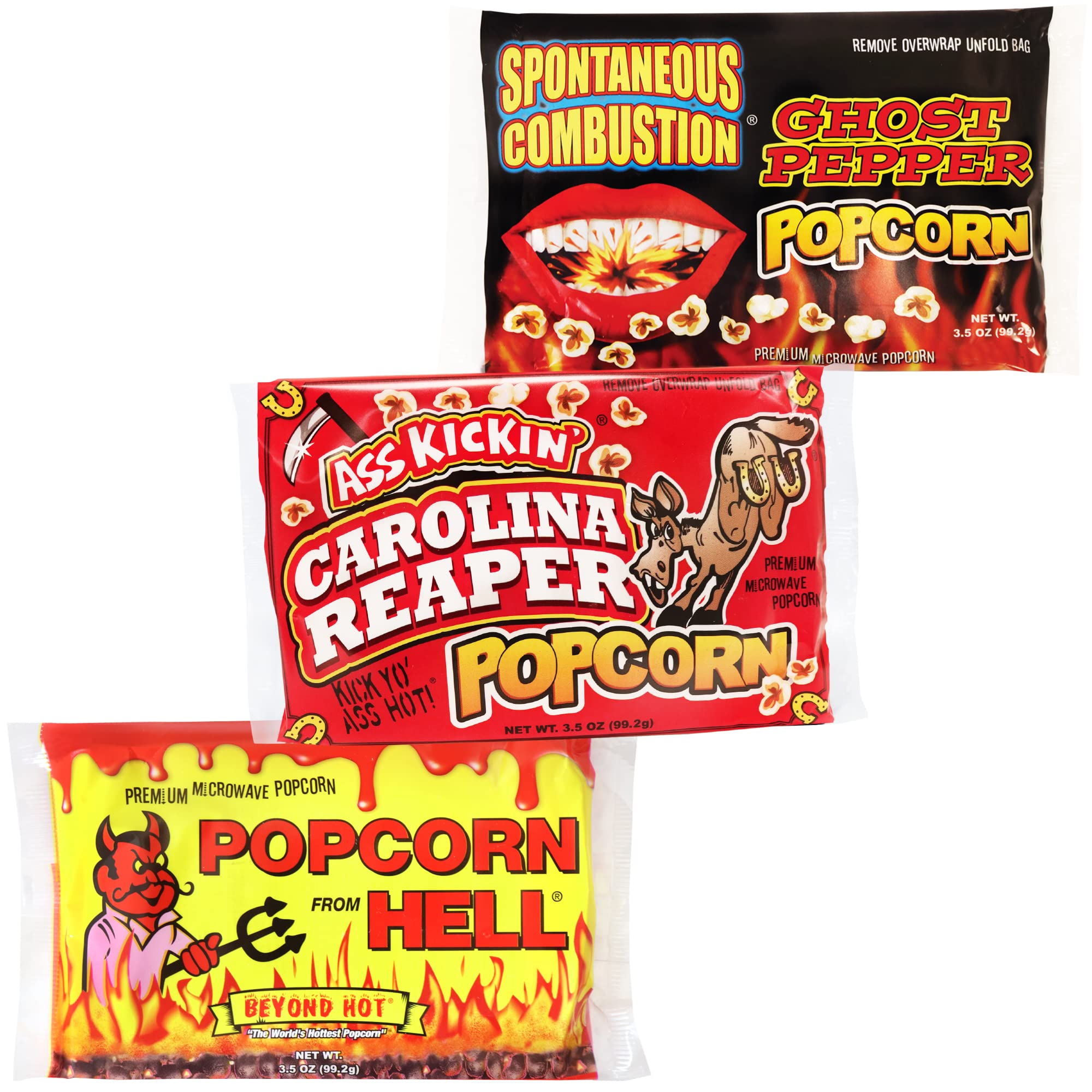 Premium Microwave Popcorn – Variety Gift Pack (3) - Ultimate Spicy and Sweat Gourmet Gift - Try if you dare!