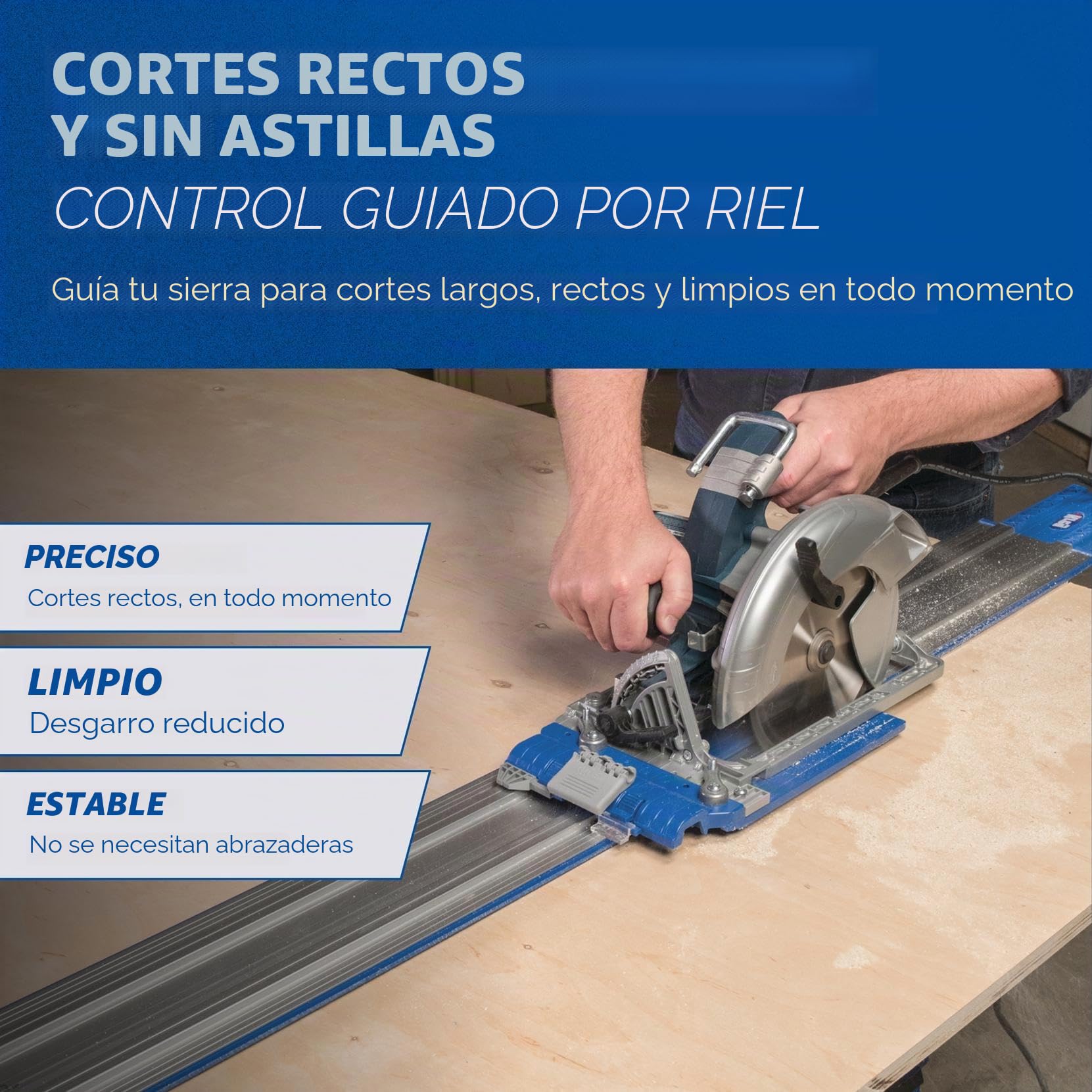 Sistema de guía de sierra circular 1,21 metros de KMA2700, Accu-Cut