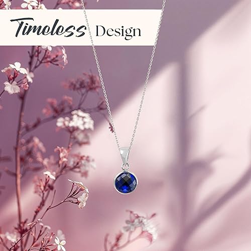 Miniatura 36 de 14K White Gold Gemstone Necklace for Women - Birthstone Jewelry - Teardrop Solid Gold Pendant for Brides WITH Sterling Silver Chain - Elegant