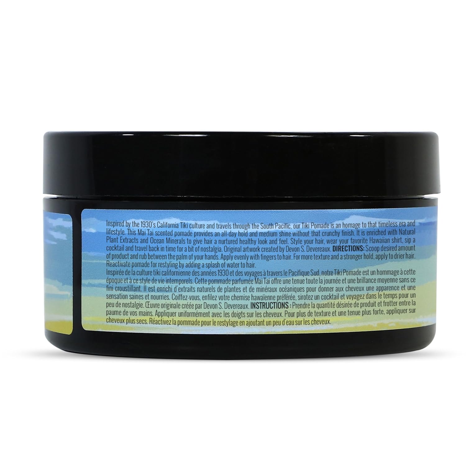 Don Juan Tiki Pomade | Water Based | High Hold | Medium Shine | Natural Plant Extracts and Ocean Minerals | Mai Tai Tropical Scent, 4oz Pack of 3