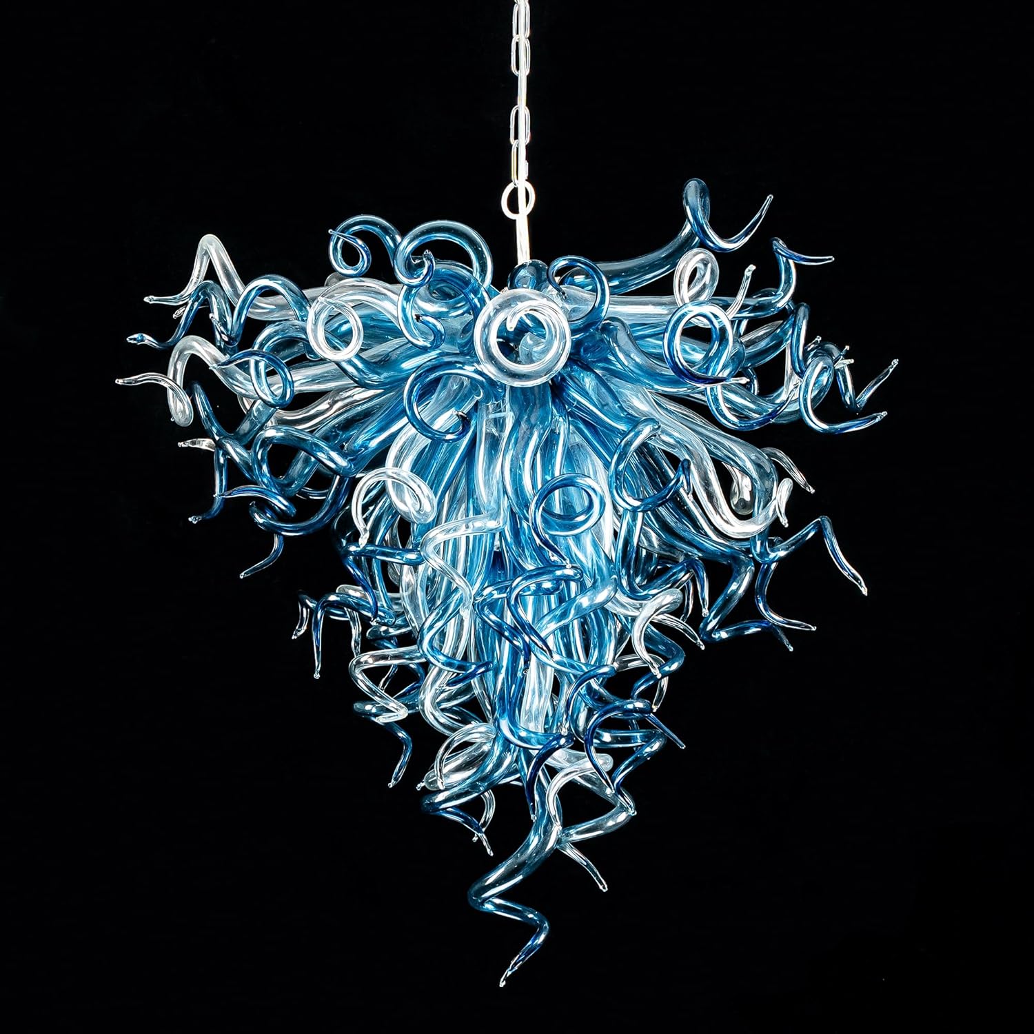Hand Blown Glass Art Chandelier,Hanging Glass Chandelier Ceiling Lights Sputnik Chandelier Over Table for Dining Room, Living Room, Bedroom, Foyer
