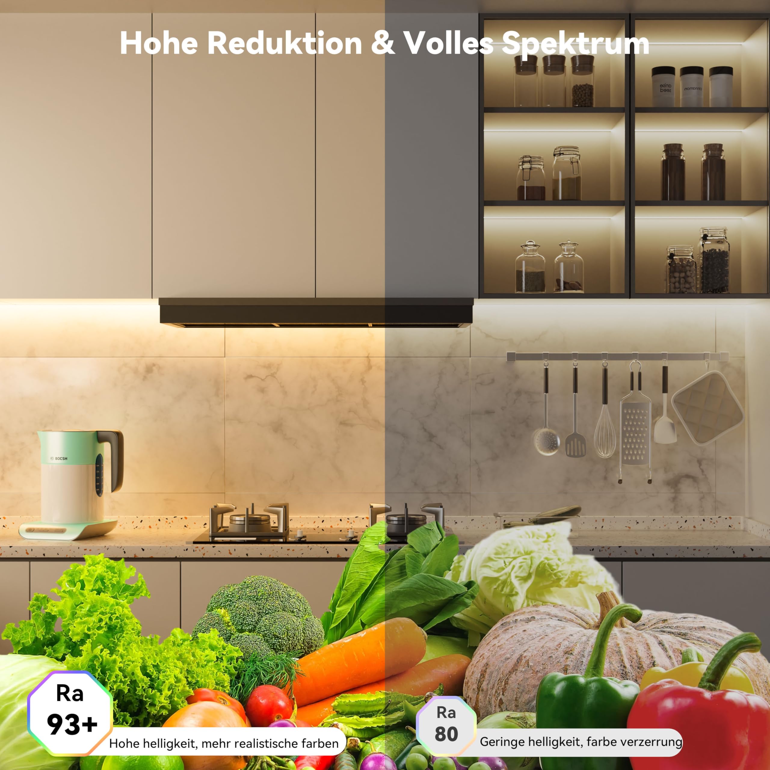 PAUTIX COB LED Streifen 2700K Warmweiss 5M,480LEDs/M Dimmbar 24V Weiß LED Streifen Licht Set mit RF Fernbedienung und Netzteil,CRI93+ Hell Unterbauleuchte für Home DIY Dekoration Timerfunktion.