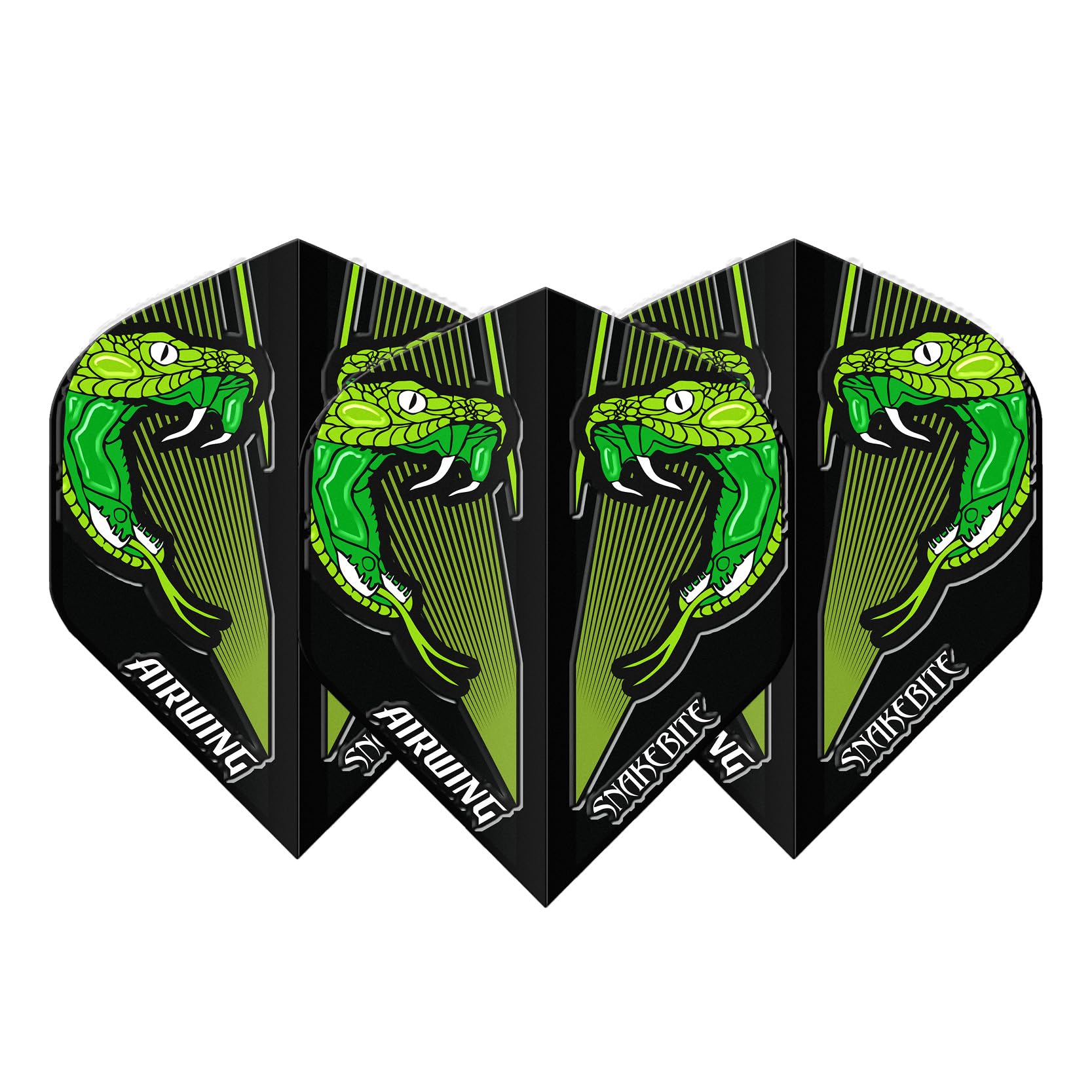 RED DRAGON Airwing Unique Moulded Peter Wright Snakebite Green V-Standard Dart Flights 1 Set Per Pack (3 Dart Flights in total) - Image 2